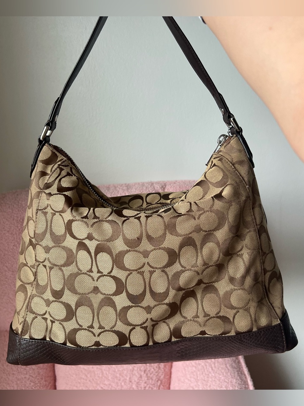 Coach Charlie Signature Python Hobo Shoulder Bag - Picture 2 of 7